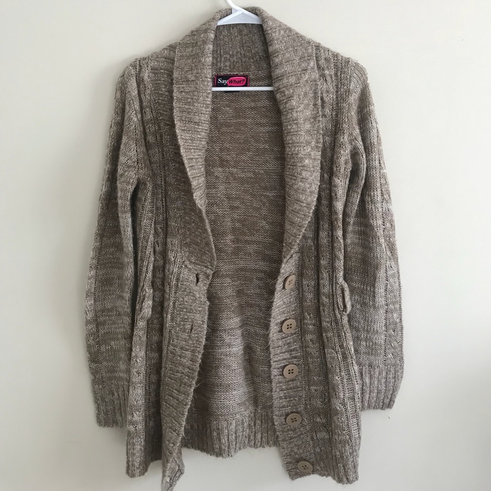 light brown winter sweater